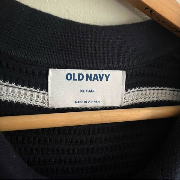 Old Navy Men’s Short Sleeve Sweater Button Polo Navy Stripe XXL Tall, NWOT - Picture 2 of 7